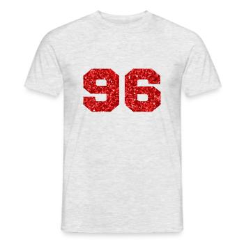 Number 96 Red Glitter - 96th Birthday - Men's T-Shirt - heather grey - Front - AI Model Male 178 dark (178cm)