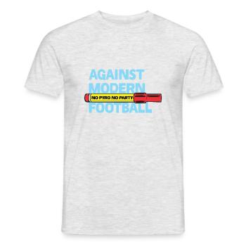 Against Modern Football No Pyro No Party - Men's T-Shirt - heather grey - Front - AI Model Male 178 dark (178cm)