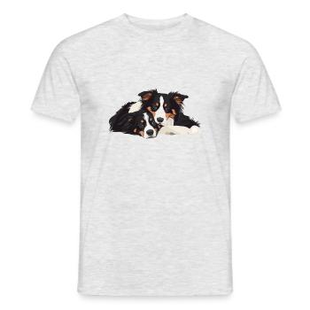 Australian Shepherds - Men's T-Shirt - heather grey - Front - AI Model Male 178 dark (178cm)