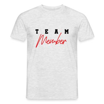 Team Member - Men's T-Shirt - heather grey - Front - AI Model Male 178 dark (178cm)