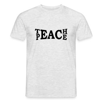 Teach Peace - Frieden - Männer T-Shirt - Grau meliert - Vorne - AI Model Male 178 dark (178cm)