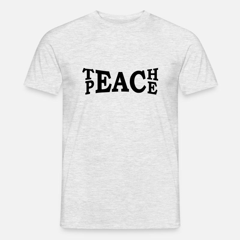 Teach Peace - Frieden - Männer T-Shirt - Grau meliert