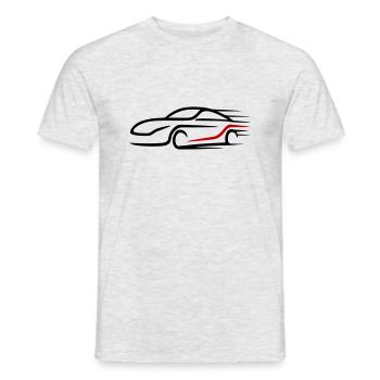 Voiture Turbo Logo Voiture de course - T-shirt homme - gris chiné - Devant - AI Model Male 178 dark (178cm)