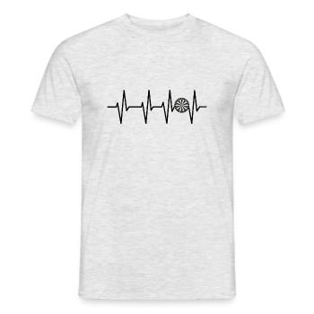 Dart Im Herzen Dart Spieler Geschenkidee - Männer T-Shirt - Grau meliert - Vorne - AI Model Male 178 dark (178cm)