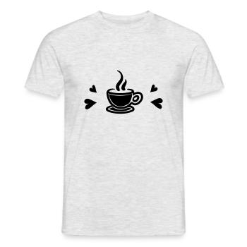 I love Coffee - Männer T-Shirt - Grau meliert - Vorne - AI Model Male 178 dark (178cm)