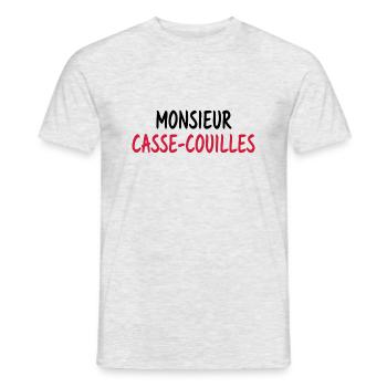 Monsieur casse couilles - T-shirt homme - gris chiné - Devant - AI Model Male 178 dark (178cm)