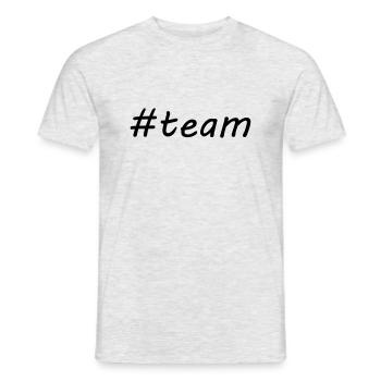 #team - Men's T-Shirt - heather grey - Front - AI Model Male 178 dark (178cm)