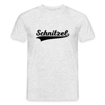 Schnitzel Swoosh - Männer T-Shirt - Grau meliert - Vorne - AI Model Male 178 dark (178cm)