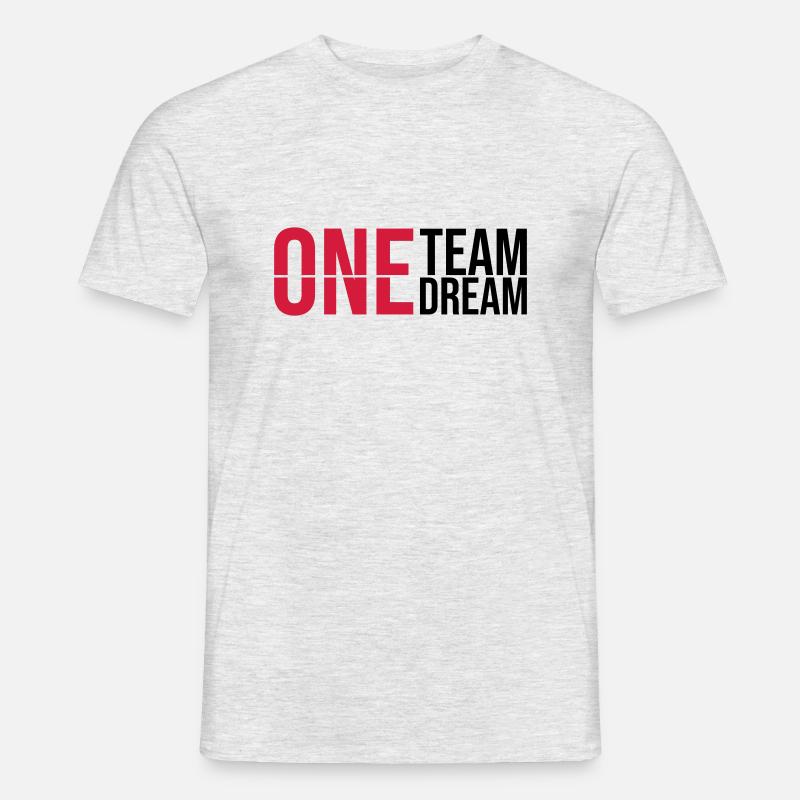 One Team Dream - Männer T-Shirt - Grau meliert