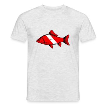 Carp by Scuba.Style - Men's T-Shirt - heather grey - Front - AI Model Male 178 dark (178cm)