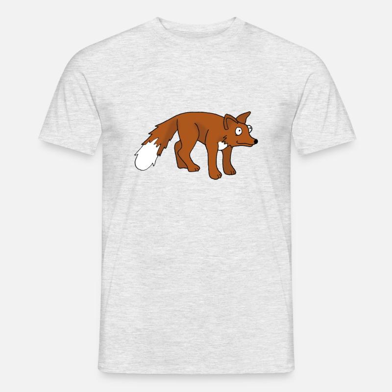 Fuchs - Männer T-Shirt - Grau meliert