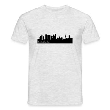 #Marathon #Franfurt Skyline du marathon de Francfort - T-shirt homme - gris chiné - Devant - AI Model Male 178 dark (178cm)