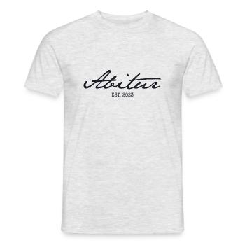 Abi '23 Motto mit Stil - Abitur Established 2023 - Männer T-Shirt - Grau meliert - Vorne - AI Model Male 178 dark (178cm)
