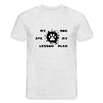 My Dog Ate My Lesson Plan BLACK - Men's T-Shirt - heather grey - Front - AI Model Male 178 dark (178cm)