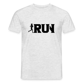 Run girl - Men's T-Shirt - heather grey - Front - AI Model Male 178 dark (178cm)