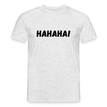 HAHAHA - Männer T-Shirt - Grau meliert - Vorne - AI Model Male 178 dark (178cm)