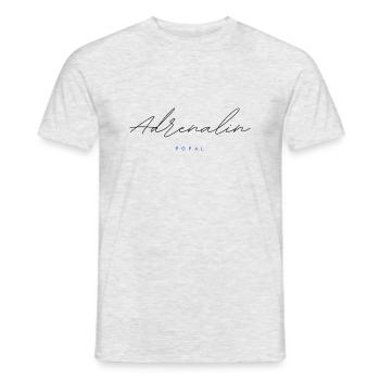 Adrenalin T-Shirts mit Botschaft von Popal - Männer T-Shirt - Grau meliert - Vorne - AI Model Male 178 dark (178cm)
