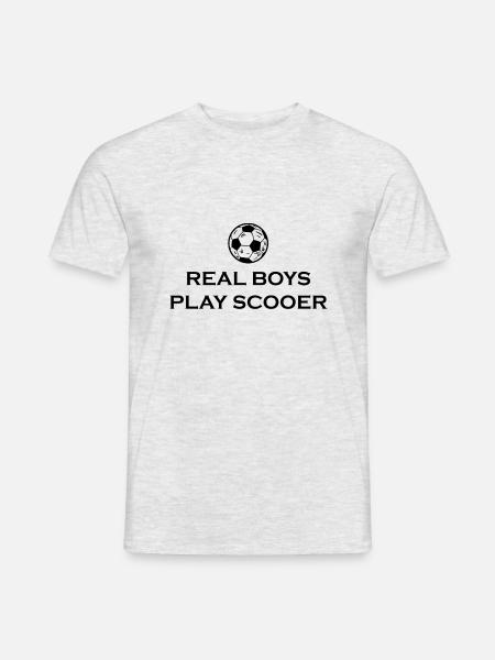 echte jungs spielen Fußball - Männer T-Shirt - Grau meliert