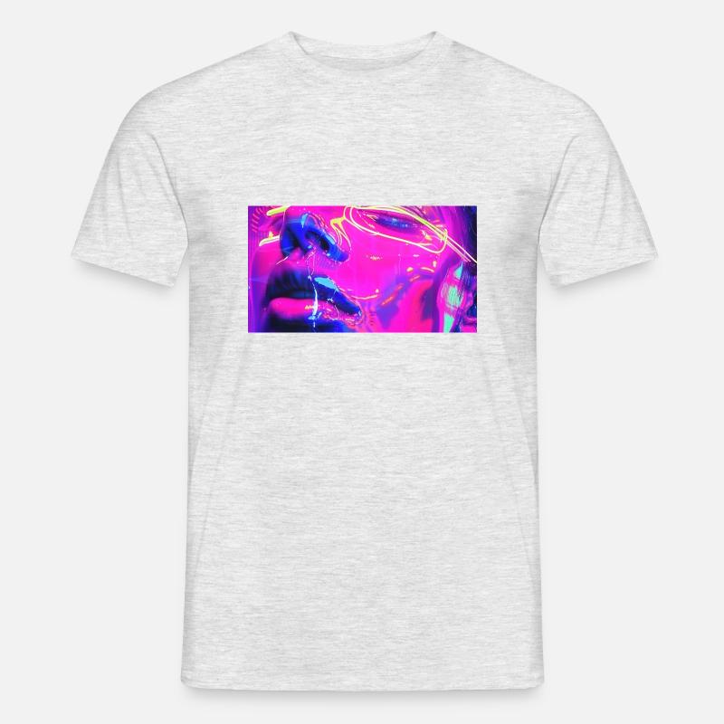 Neo-Expressionismus Gesicht - Männer T-Shirt - Grau meliert