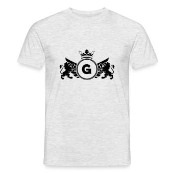 buchstabe G Wappen - Männer T-Shirt - Grau meliert - Vorne - AI Model Male 178 dark (178cm)