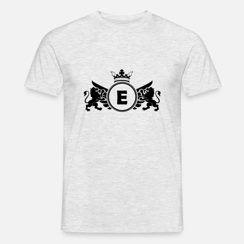 buchstabe E Wappen - Männer T-Shirt - Grau meliert