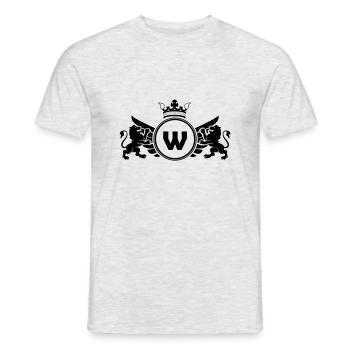 lettre W Armoiries - T-shirt homme - gris chiné - Devant - AI Model Male 178 dark (178cm)