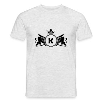 buchstabe K Wappen - Männer T-Shirt - Grau meliert - Vorne - AI Model Male 178 dark (178cm)