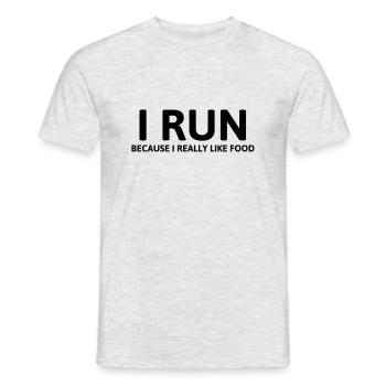 I run because I really like food - Men's T-Shirt - heather grey - Front - AI Model Male 178 dark (178cm)