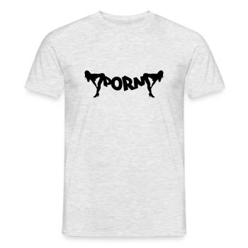 porn - Männer T-Shirt - Grau meliert - Vorne - AI Model Male 178 dark (178cm)