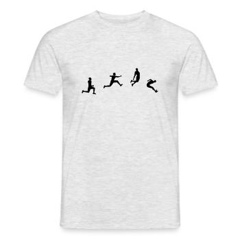 saut en longueur - T-shirt homme - gris chiné - Devant - AI Model Male 178 dark (178cm)