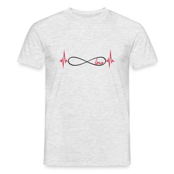 heartbeat pulse love infinite endless frequency ewi - Men's T-Shirt - heather grey - Front - AI Model Male 178 dark (178cm)