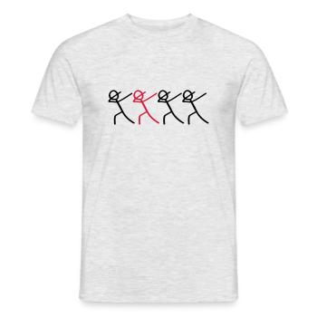 dabbing team figures - Männer T-Shirt - Grau meliert - Vorne - AI Model Male 178 dark (178cm)
