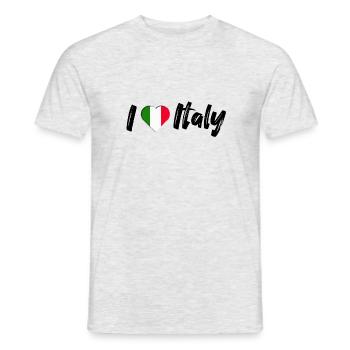 I love Italy Italien Spruch mit Herz Urlaub - Männer T-Shirt - Grau meliert - Vorne - AI Model Male 178 dark (178cm)