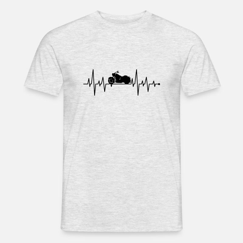 Motorrad fahrender papa - Männer T-Shirt - Grau meliert