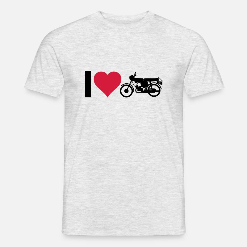 Herz Moped - Männer T-Shirt - Grau meliert