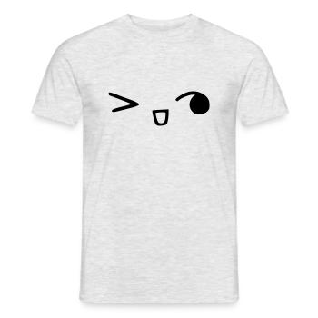 kawaii_face_8 - Männer T-Shirt - Grau meliert - Vorne - AI Model Male 178 dark (178cm)