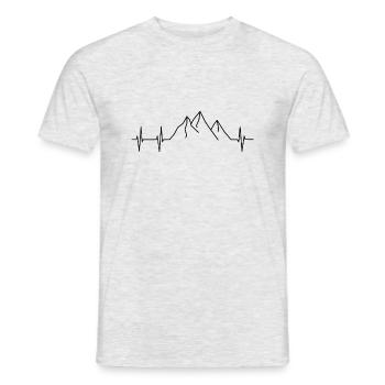 Montagnes Heartbeat - T-shirt homme - gris chiné - Devant - AI Model Male 178 dark (178cm)