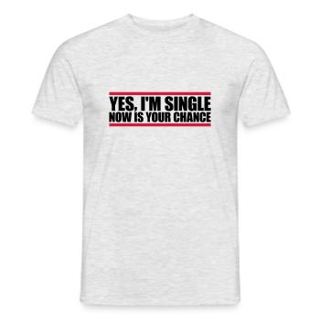single now your chance - Männer T-Shirt - Grau meliert - Vorne - AI Model Male 178 dark (178cm)