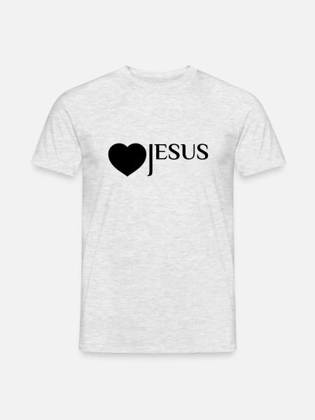 "I Love Jesus" T-Shirt - Show your love for Jesus - Men's T-Shirt - heather grey