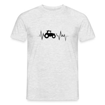 Rythme cardiaque ECG du tracteur - T-shirt homme - gris chiné - Devant - AI Model Male 178 dark (178cm)