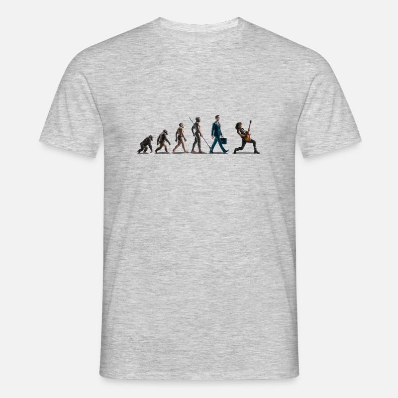 Evolution Guitar Player - Men's T-Shirt - heather grey