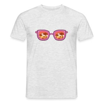 lunettes de soleil - T-shirt homme - gris chiné - Devant - AI Model Male 178 dark (178cm)