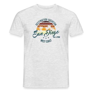 Destination San Diego - Men's T-Shirt - heather grey - Front - AI Model Male 178 dark (178cm)