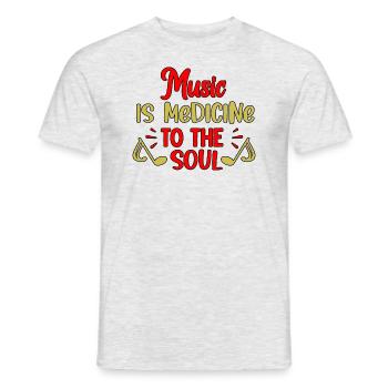 Music is medicine for the soul - Men's T-Shirt - heather grey - Front - AI Model Male 178 dark (178cm)