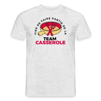 TEAM CASSEROLE - T-shirt homme - gris chiné - Devant - AI Model Male 178 dark (178cm)