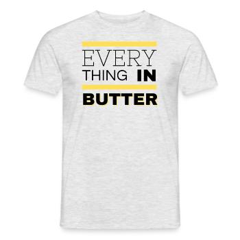 Everything in Butter - Männer T-Shirt - Grau meliert - Vorne - AI Model Male 178 dark (178cm)