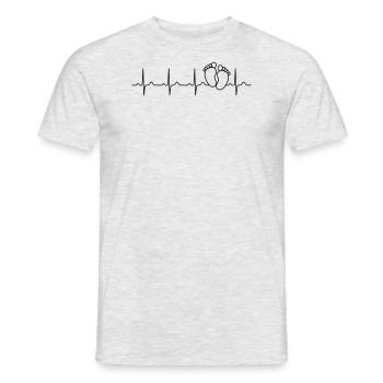 Bébé pieds des battements de coeur - T-shirt homme - gris chiné - Devant - AI Model Male 178 dark (178cm)