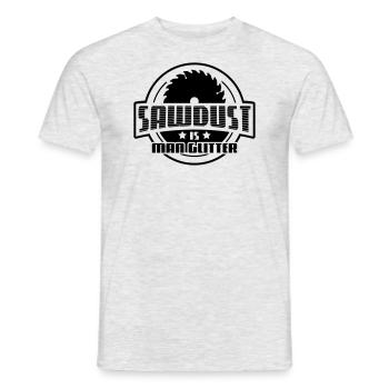 La sciure est un glitter - bois - saw - artisan - T-shirt homme - gris chiné - Devant - AI Model Male 178 dark (178cm)
