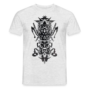 TECHNO - T-shirt homme - gris chiné - Devant - AI Model Male 178 dark (178cm)