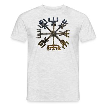 Vegvisir Wikinger Kompass Rune Nordisch Odin Thor - Männer T-Shirt - Grau meliert - Vorne - AI Model Male 178 dark (178cm)